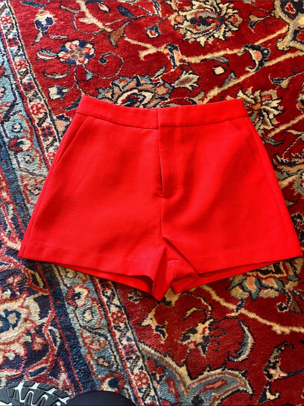 Endless Rose Bright Red High-Waist Tailored Shorts